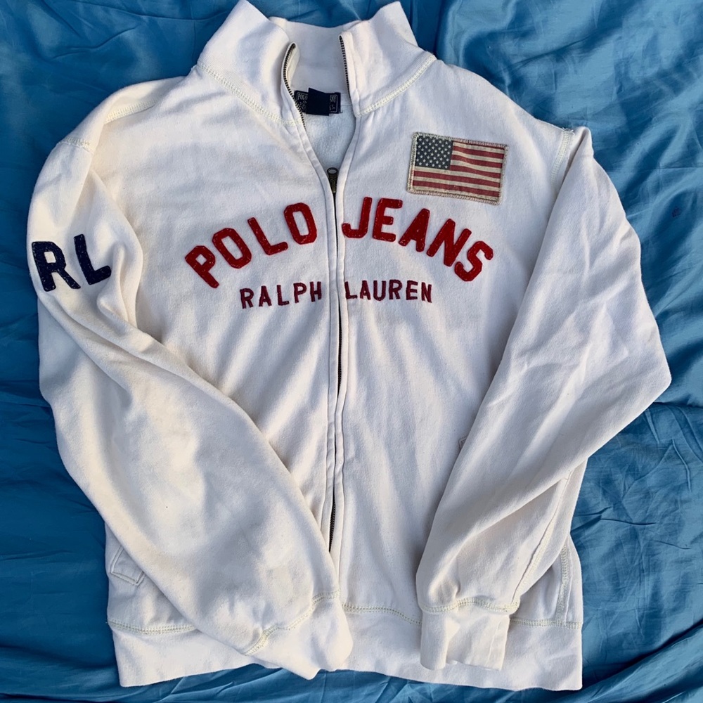 White Polo Jeans Ralph Lauren zip-up jacket